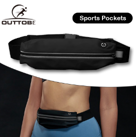 Outtobe Sports Bag Adjustable Running Pouch Runners Belt Workout Waist Bag Elastic Money Belt Slim Phone Holder