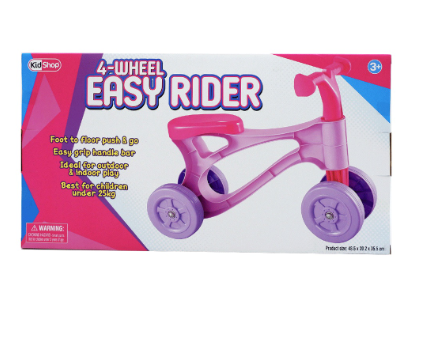 Kidshop 4-Wheel Easy Rider Pink Balance Bike