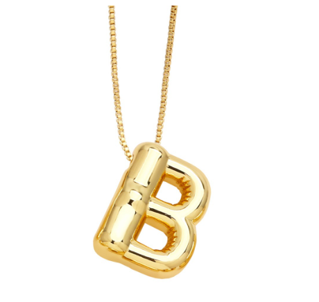 Fashion 26 Letter Pendant Gold Plated Necklace Style Versatile Collar Chain Women's Friends Commemorative Jewelry Accessories Gift B