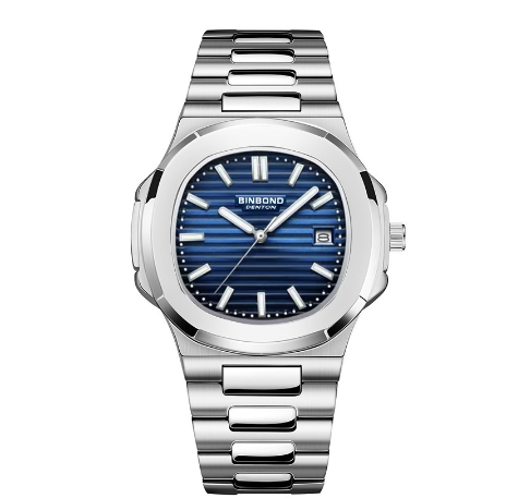 Binbond Original Luxury Retro Parrot and Conch Men's Watch Men's Luminous Fashion Waterproof Square Stainless Steel Men's Watch M05