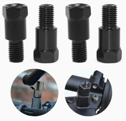4pcs Motorcycle Mirror Adapter Screw Conversion Adapter 4pcs Positive And Negative Screw Adapter Bike High Hardness Durable Easy Installation (Positive 8mm → Positive 8mm*2, Anti-8mm*2)