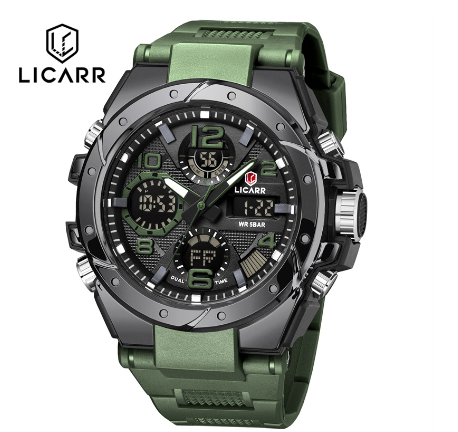LICARR Brand Original Men's Watch Digital Sports Waterproof Fashion Men's Watches Casual Stopwatch Date Military 9515 M5