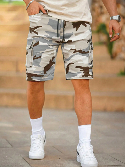 Manfinity Homme Loose Fit Men's Camouflage Sports Shorts