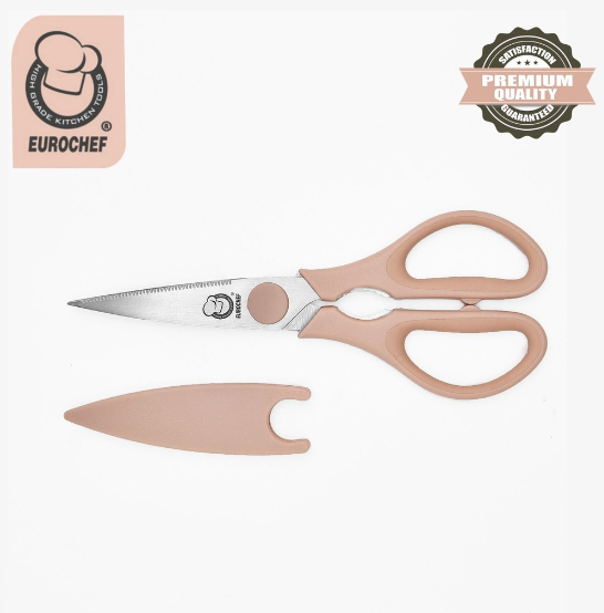 Eurochef S/S Kitchen Scissors Serrated MT025 Multi Function Shears with Cover Nut Cracker