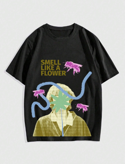 Costta Men Slogan & Figure Graphic Tee