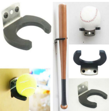 PRESTON Durable Bat Display Baseballs Holder Hanger Stand Rack Baseball Bat Wall Mount Home Micphnes Hanging/Multicolor