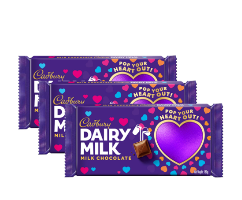 [VDAY] Cadbury Dairy Milk Chocolate Bar - Milk Chocolate 160g (Set of 3)