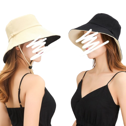 Lovito Women Fabric Stitching Hats LNA28261 (Black)