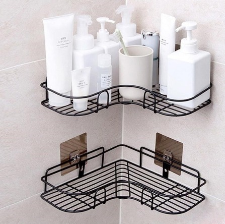 Bathroom Corner Storage Rack Kitchen Rack traceless Wall-mounted