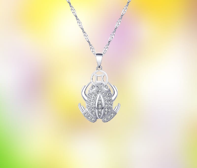 Frog Necklace Pendant 92.5 Italy Silver Korean and Japan Fashion Jewelry