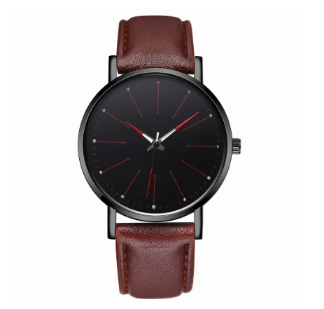 Creative color luminous thin strip nail scale men's quartz watch simple leather strap business watch M2