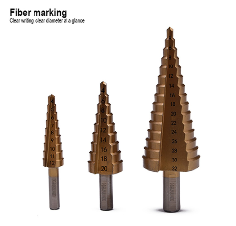 Harden Step Drill Bit Set Inches, Mm (Professional) High Speed Steel Metal Hss 3 Pcs