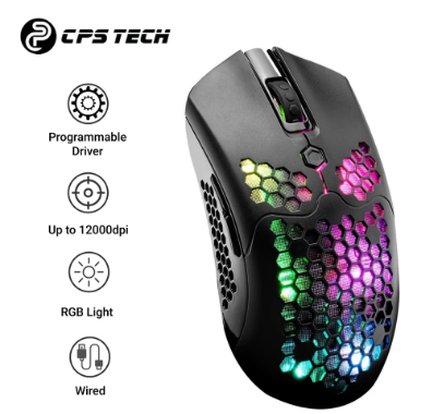 CPSTECH M5 Wired Gaming Mouse 12000 Dpi 16 Rgb Backlit Ultralight With Programmable Driver