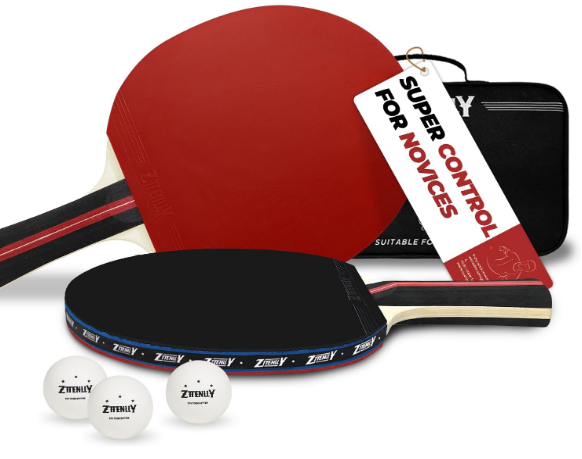 Ping Pong Paddles with Balls and Storage Case - Better Control & Sticky Inverted Rubber - Table Tennis Paddles Set for Indoor & Outdoor Games