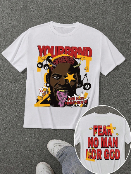 Manfinity Dauomo Men's Summer Short Sleeve Casual Streetwear Graphic & Letter Print T-Shirt, Oversized Letter Hipster Street Style