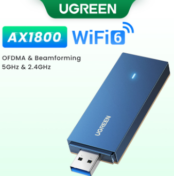 UGREEN AX1800 WiFi Adapter WiFi6 USB3.0 5G&2.4G Dual-band USB WiFi for PC Laptop Wifi Antenna USB Ethernet Receiver Network Card