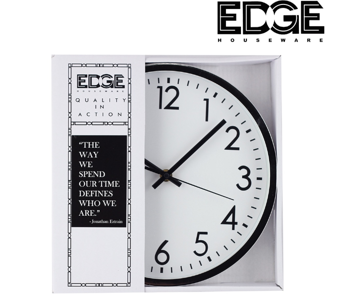 Edge 25CM Silent Non-Ticking Wall Clock Round Easy to Read Modern Battery Operated Decor