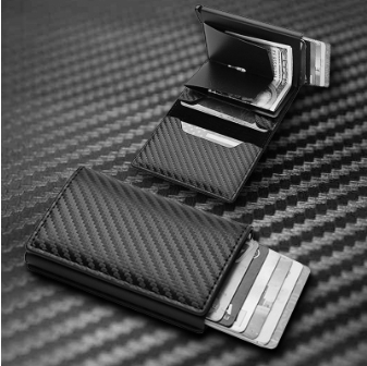Laber Lee Wallet For Men PU Leather Automatic Pop-up Card Holder Wallet Rfid Mini Wallet