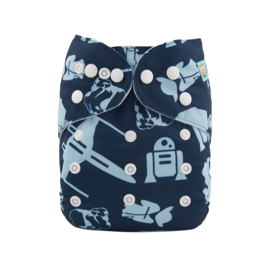 Alva Baby Cloth Diapers 1Set With Bamboo Charcoal Insert Printed Washable Diapers Cloth Diaper Pocket Nappy D39