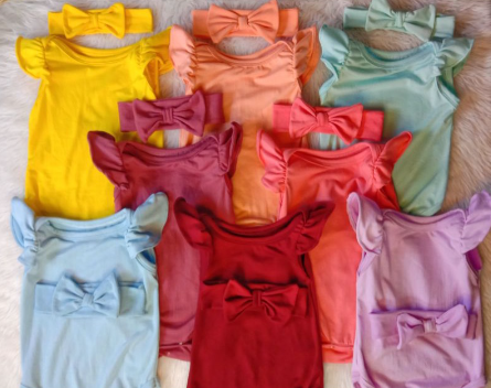 Butterfly Onesie Newborn to 12mos. Plain Printed Baby Girls Summer Cotton Ootd