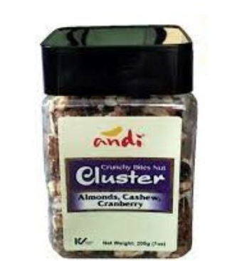 Andi Almonds, Cashew & Cranberry Nut Cluster 200g