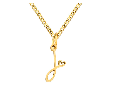 Cursive Initial Necklaces for Women Girls,14K Gold Filled Personalized Monogram Name Letter Necklace Jewelry Gifts J