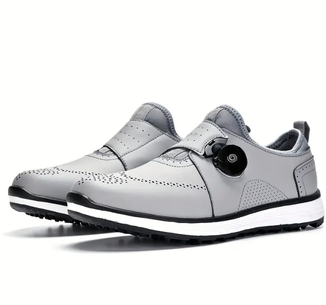 Men's Professional Breathable Golf Shoes With Non-Slip Rotary Buckle - Perfect For Training