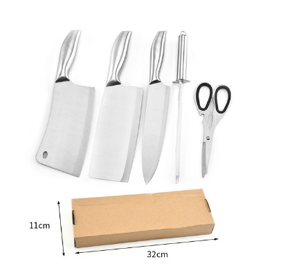 High Quality Stainless Steel Multifunction Kitchen Knife Sets 6-Piece Kitchen Tools Silver