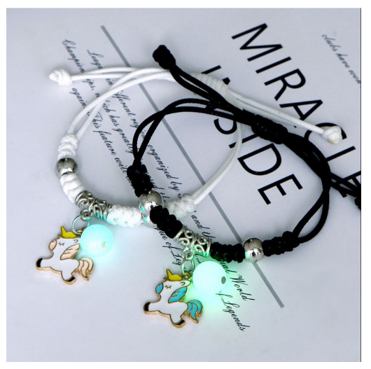 2Pcs Glow in the Dark Luminous Bracelet For Women Adjustable Fashion Women Men Couple Bracelet Best Friends Bracelets B3