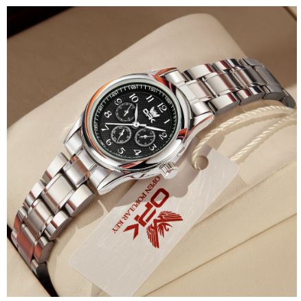 OPK Watch For Woman Women WaterProof Original Stainless Steel Leather With Box Fashion Quartz Ladies Watch  BLACK DIAL SILVER STRAP