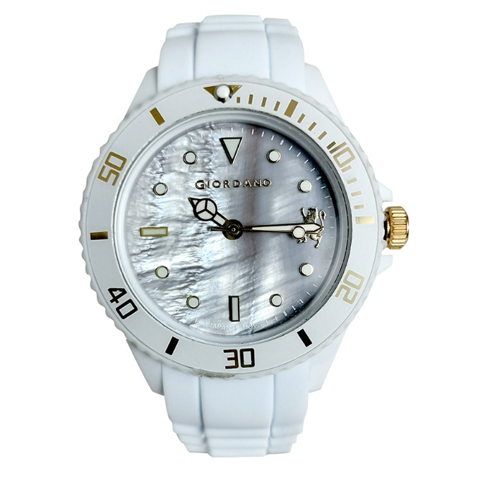 Giordano Sports White Rubber Analog Quartz Watch For Unisex G2191-33