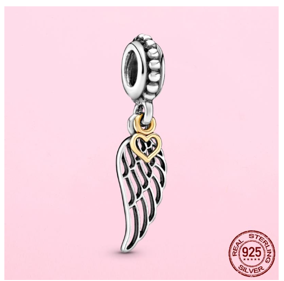 925 Sterling Silver Flamingo Leaf Rose Flower Charm CZ Luxury Pandora Pendant Fit Pandora Bracelet Necklace For Women DIY Making S29