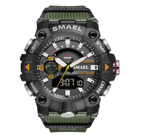 Smael 8040 Fashion Men's Sports Watch Top Brand Quartz 5Bar Waterproof LED Digital Relogio Masculino M7