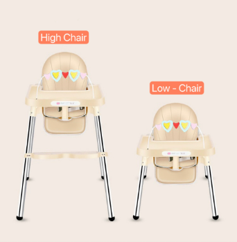 New Baby Highchair with Leather Cushion Playing Toys and Tablet/Bottle Flat Support Slot