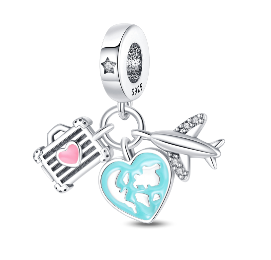 S925 Silver Pandora Same Design Glass Beads Sea Animal Butterfly Seahorse Sea Turtle Beads Suitable for Original Bracelets  06