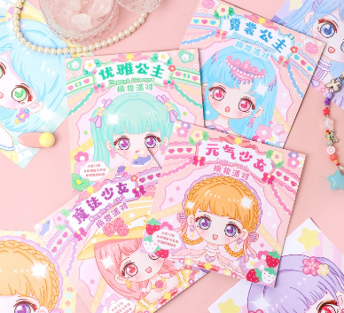 Dressup Sticker Book for little Girl Doll Make A Face Change 4 Books 48 faces 400 sticker Kid's Gift