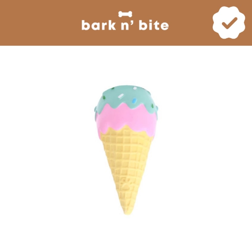 Ice cream dog chew toy (squeaky & durable)