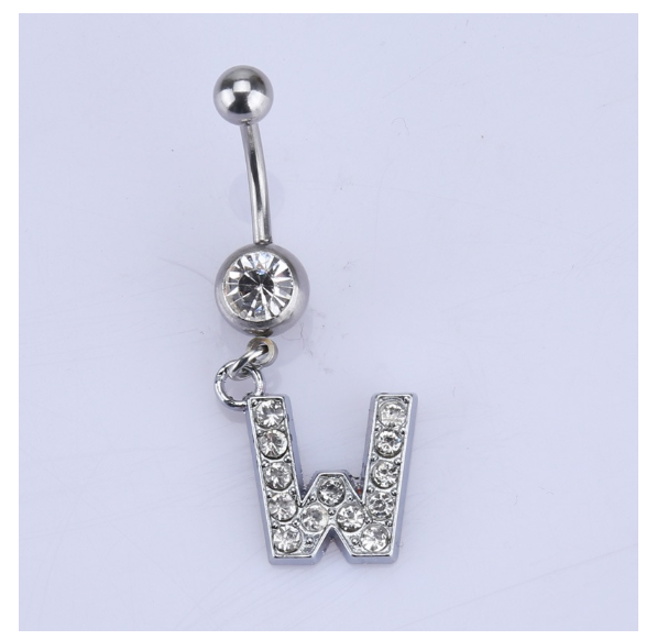 Body Piercing Drop Dangle Belly Button Rings Navel 26 Letter Ring Jewelry Sexy W