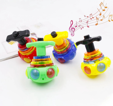 Electric Luminous Gyro Toy Children's Flash Music Toy Launcher Gift Color Flash LED Light
