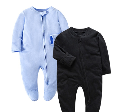 Infant Jumpsuit Long Sleeved, Two-Way ZipperedHandbag Pajamas, Climbing Air Conditioning Suit Baby clothing