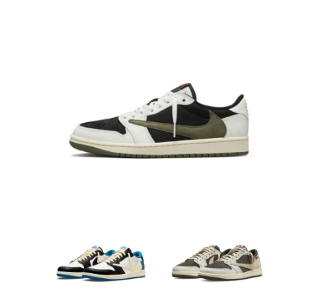 Air Jordan 1 Low Cut " Olive " " Reverse Mocha " Sneakers Casual Skateboard Shoes For Men And Women
