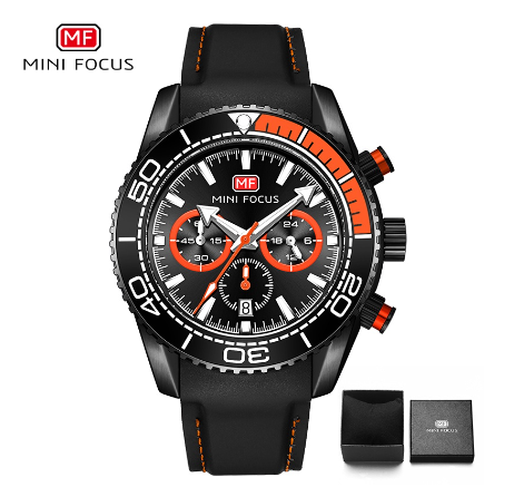 Mini Focus Men Watch Luxury Brand Waterproof Chronograph Luminous Multifunctional Sports Watch ALL BLACK