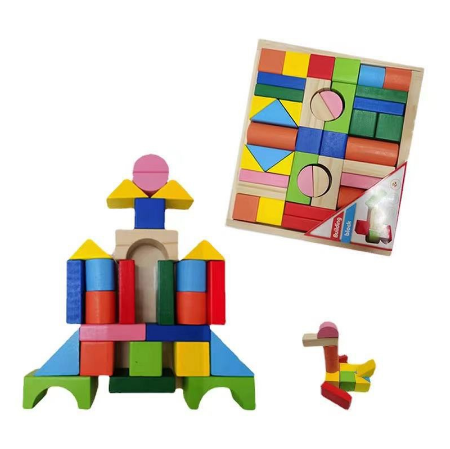 K2-shop 42pcs Wooden puzzle Buliding blocks