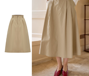 Lovito Women Button Skirts L58Ad146 Khaki