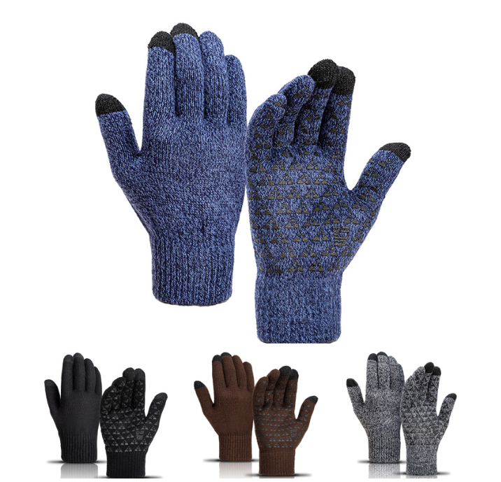 New Touch Screen Knitted Gloves Winter Autumn Men Women Thicken Wool Mitten Outdoors Anti-slip Warmer Couple Gloves High Quality