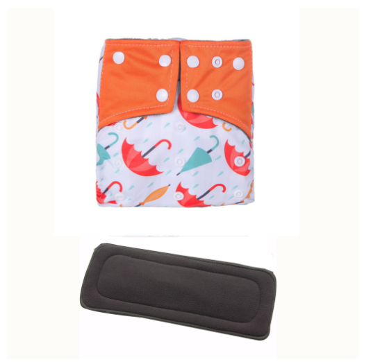 Cloth Diaper 1 Set With Bamboo Charcoal Inserts In Stocks D8