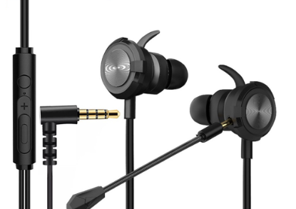 Bavin HX837 3.5mm audio Jack Gaming Wired Earphones w/ Detachable Dual Microphone Mobile E Sports