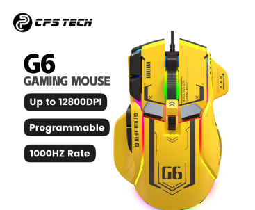 CPSTECH G6 Wired Gaming Mouse 12800 Dpi 16 Rgb Backlit Ultralight With Programmable Driver