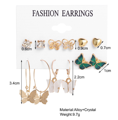 Gold Hoop Earrings For Women Butterfly Earrings Set