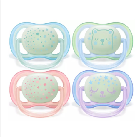 Philips AVENT 0-6m Glow in the Dark Ultra Air Night Time Pacifier, 2-pack